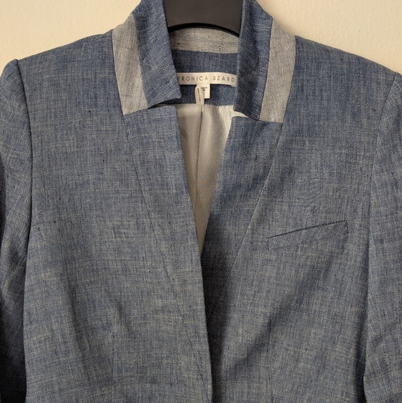 Veronica Beard Orchid Linen Dickey Jacket Blazer Blue Chambray Size 0 Celebrity - Picture 6 of 13